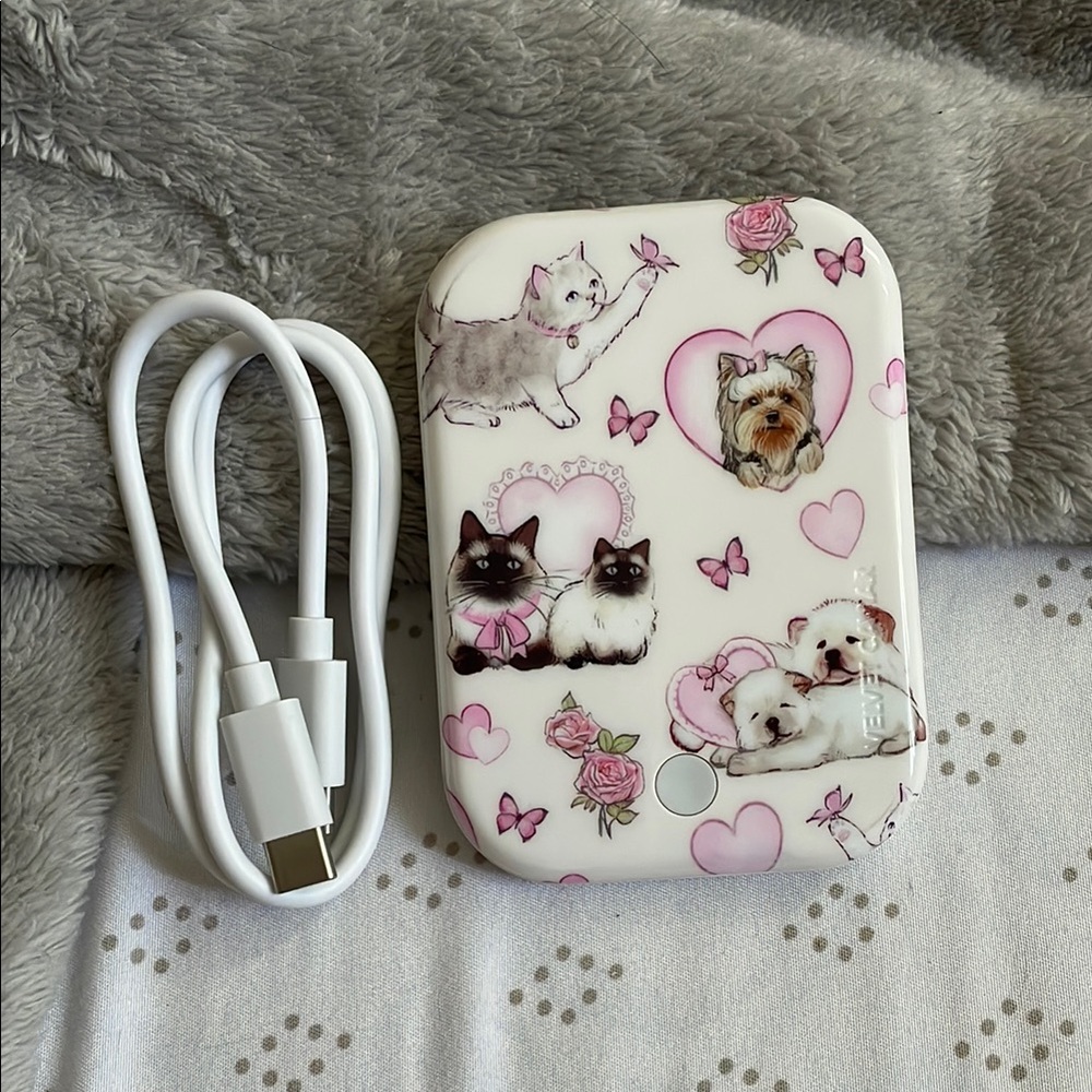 Velvet Cavier Cat and Dog Printed Power Bank